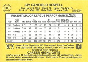 Jay Howell  baseball card collectible - Main Image 2