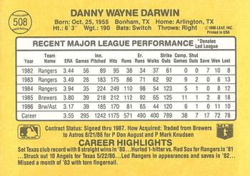 Danny Darwin  baseball card collectible - Main Image 2