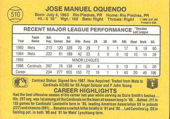 Jose Oquendo  baseball card collectible - Main Image 2