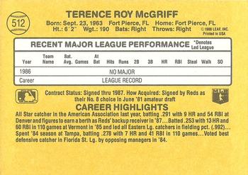 Terry McGriff  baseball card collectible - Main Image 2
