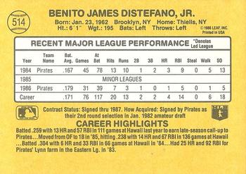 Benny Distefano  baseball card collectible - Main Image 2