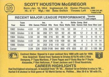 Scott McGregor  baseball card collectible - Main Image 2