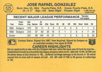 Jose Gonzalez  baseball card collectible - Main Image 2
