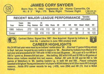 Cory Snyder  baseball card collectible - Main Image 2
