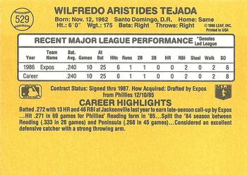Wilfredo Tejada  baseball card collectible - Main Image 2
