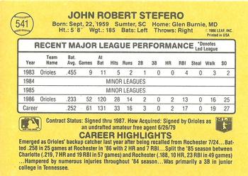 John Stefero  baseball card collectible - Main Image 2
