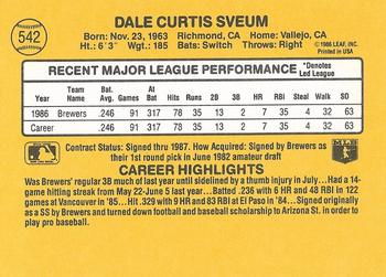 Dale Sveum  baseball card collectible - Main Image 2