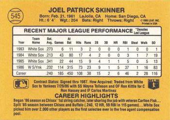 Joel Skinner  baseball card collectible - Main Image 2