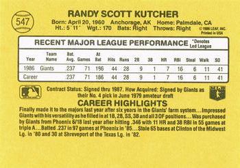 Randy Kutcher  baseball card collectible - Main Image 2
