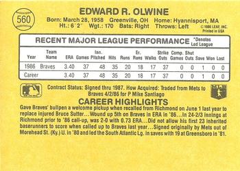 Ed Olwine  baseball card collectible - Main Image 2