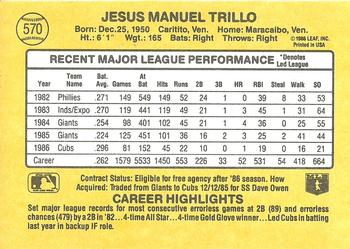 Manny Trillo  baseball card collectible - Main Image 2