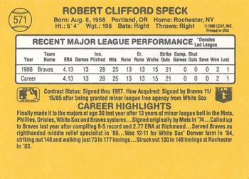 Cliff Speck  baseball card collectible - Main Image 2