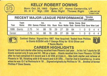 Kelly Downs  baseball card collectible - Main Image 2