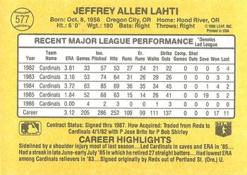 Jeff Lahti  baseball card collectible - Main Image 2