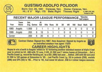 Gus Polidor  baseball card collectible - Main Image 2
