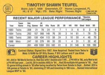 Tim Teufel  baseball card collectible - Main Image 2