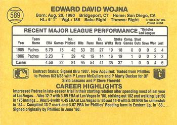 Ed Wojna  baseball card collectible - Main Image 2