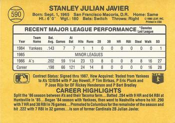 Stan Javier  baseball card collectible - Main Image 2