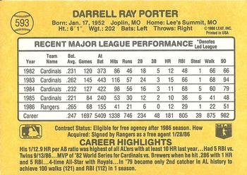 Darrell Porter  baseball card collectible - Main Image 2