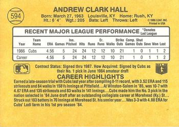 Drew Hall  baseball card collectible - Main Image 2