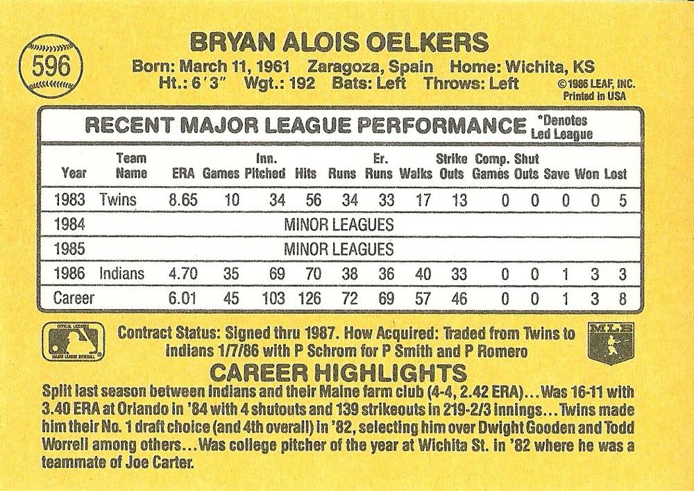 Bryan Oelkers  baseball card collectible - Main Image 2