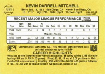 Kevin Mitchell  baseball card collectible - Main Image 2