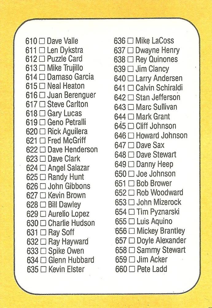 Checklist: 558-660  baseball card collectible - Main Image 2