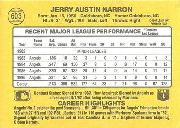 Jerry Narron  baseball card collectible - Main Image 2