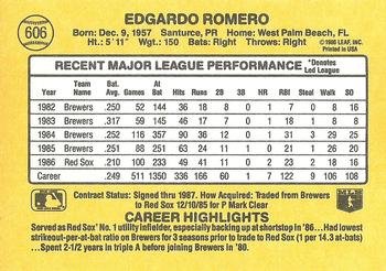 Ed Romero  baseball card collectible - Main Image 2