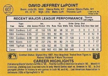Dave LaPoint  baseball card collectible - Main Image 2