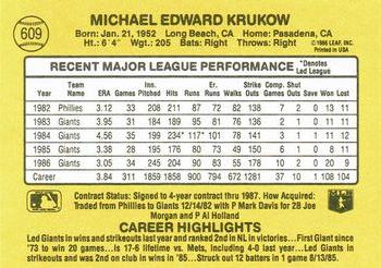 Mike Krukow  baseball card collectible - Main Image 2