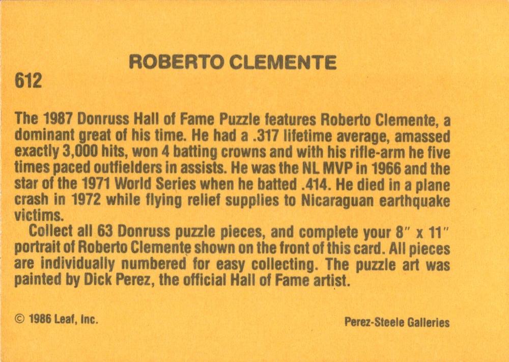 Roberto Clemente  baseball card collectible - Main Image 2