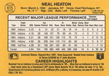 Neal Heaton  baseball card collectible - Main Image 2