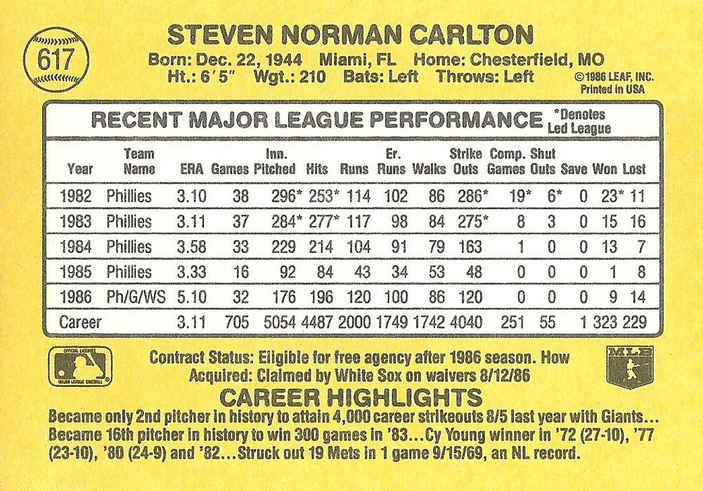 Steve Carlton  baseball card collectible - Main Image 2