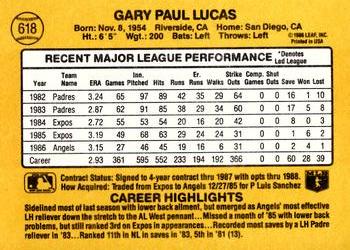 Gary Lucas  baseball card collectible - Main Image 2