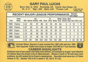 Gary Lucas  baseball card collectible - Main Image 2