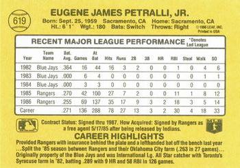 Geno Petralli  baseball card collectible - Main Image 2