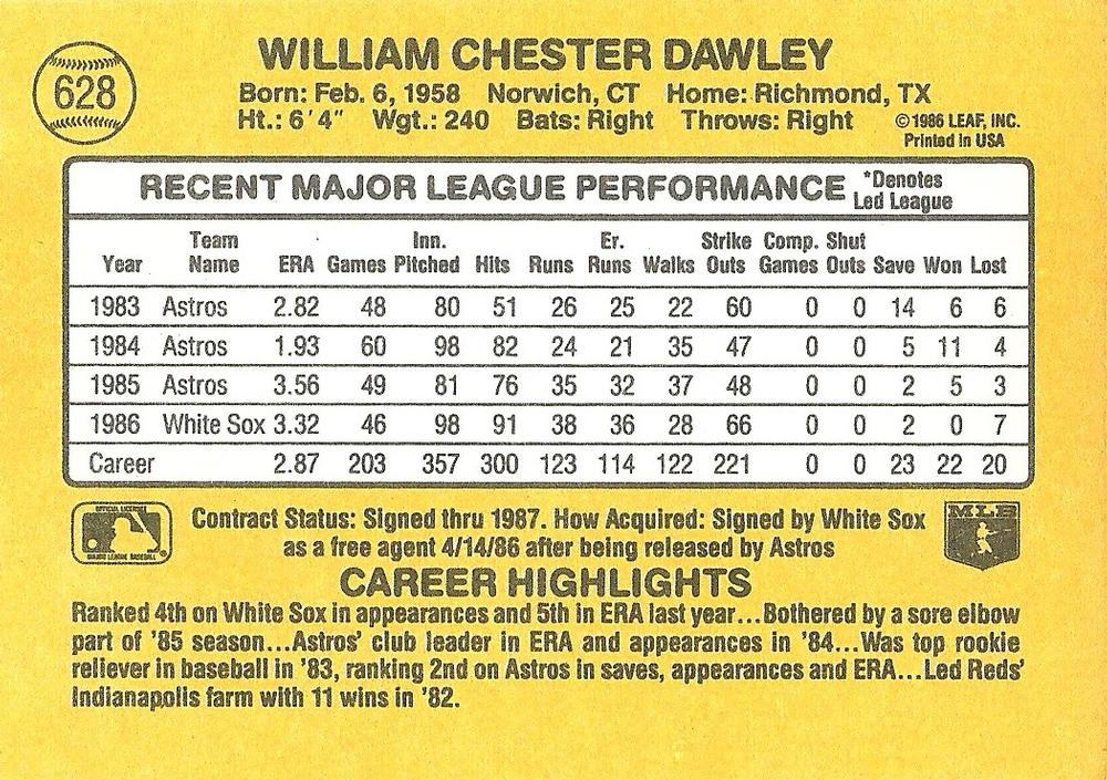 Bill Dawley  baseball card collectible - Main Image 2