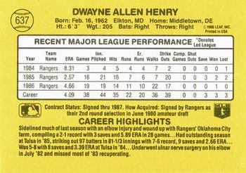 Dwayne Henry  baseball card collectible - Main Image 2