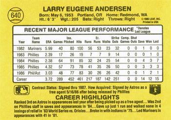 Larry Andersen  baseball card collectible - Main Image 2