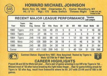 Howard Johnson  baseball card collectible - Main Image 2