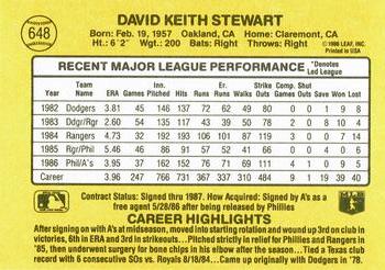 Dave Stewart  baseball card collectible - Main Image 2