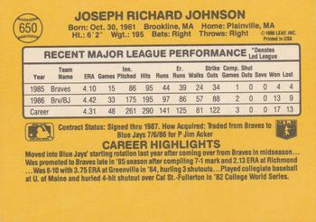 Joe Johnson  baseball card collectible - Main Image 2