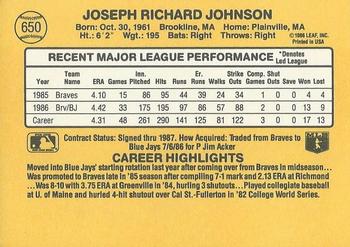 Joe Johnson  baseball card collectible - Main Image 2