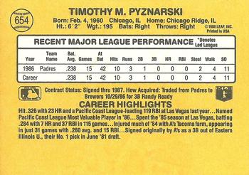 Tim Pyznarski  baseball card collectible - Main Image 2