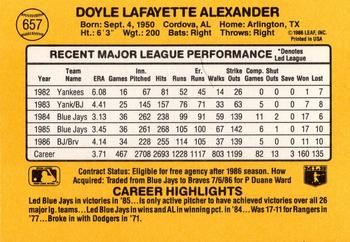 Doyle Alexander  baseball card collectible - Main Image 2