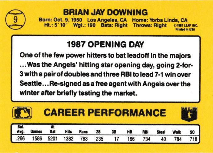 Brian Downing  baseball card collectible - Main Image 2