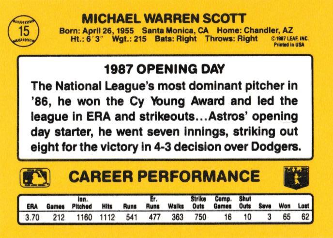 Mike Scott  baseball card collectible - Main Image 2