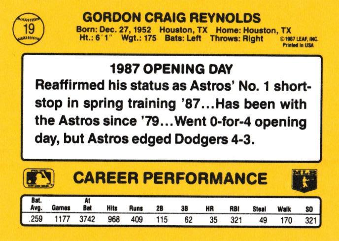 Craig Reynolds  baseball card collectible - Main Image 2