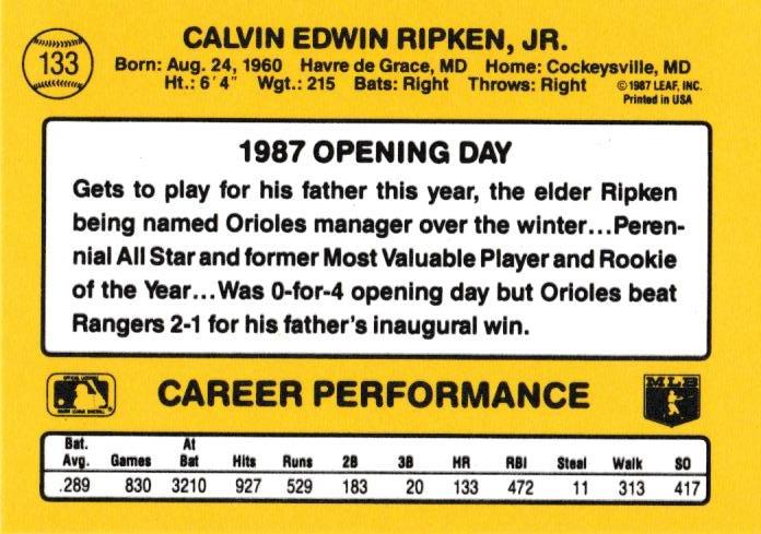 Cal Ripken  baseball card collectible - Main Image 2
